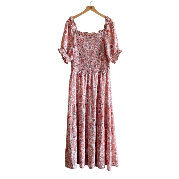 Max Studio pink floral maxi peasant dress size XL - Picture 2 of 5